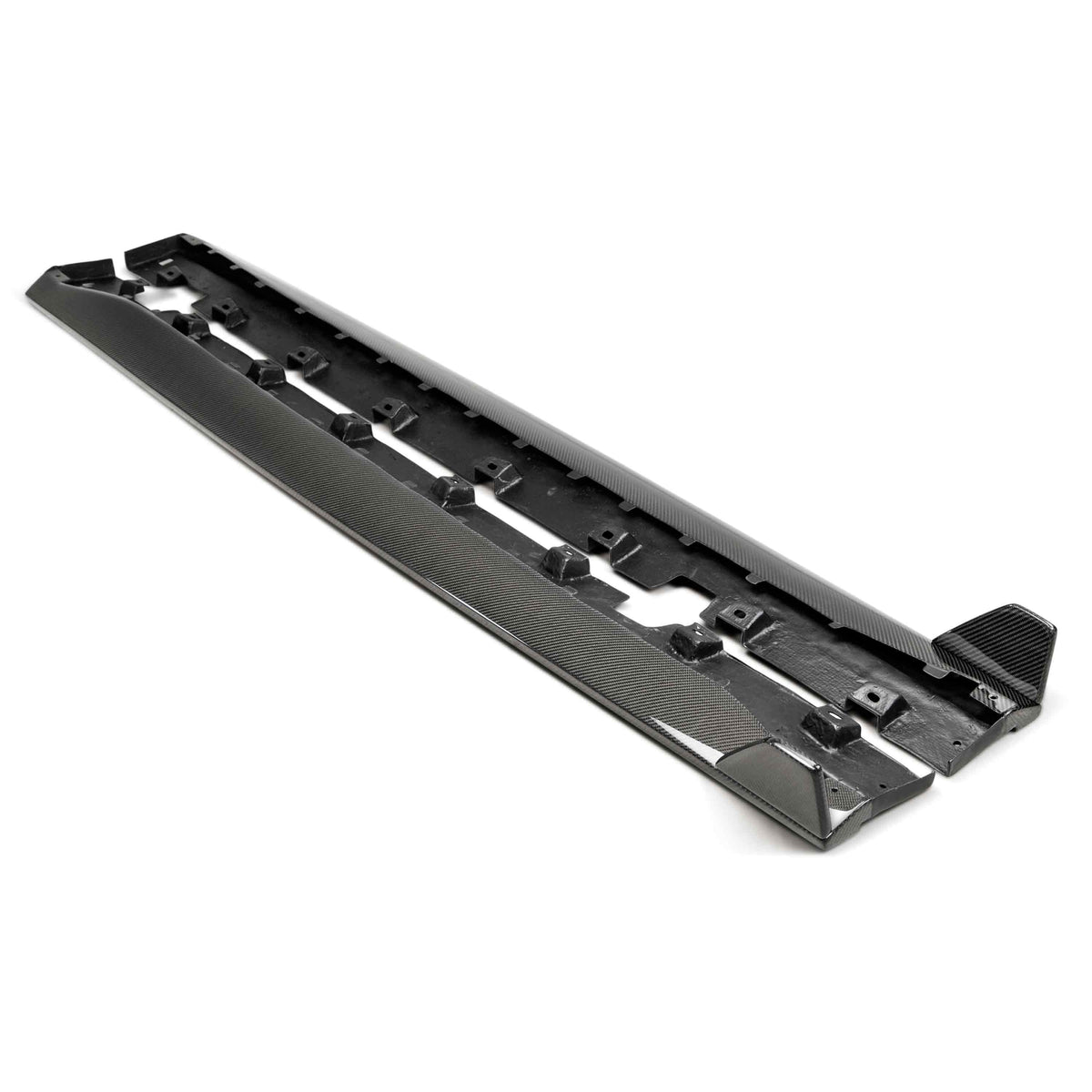 Anderson Composites Type-GR (GT350 Style) carbon fiber side rocker panel splitter for 2015-2023 Ford Mustang