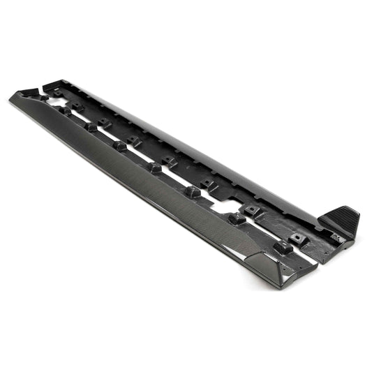 Anderson Composites Type-GR (GT350 Style) carbon fiber side rocker panel splitter for 2015-2023 Ford Mustang