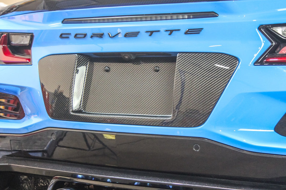 Carbon Fiber License Plate Backing - Chevrolet Corvette C8 Z06/E-Ray/Zr1/Grand sport