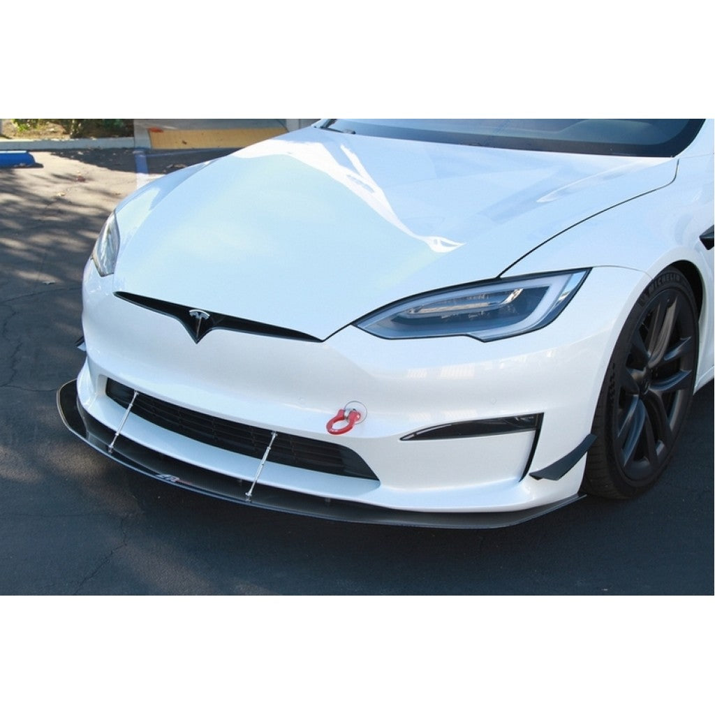 Carbon Fiber Front Wind Splitter - 2021 - UP Tesla Model S Plaid