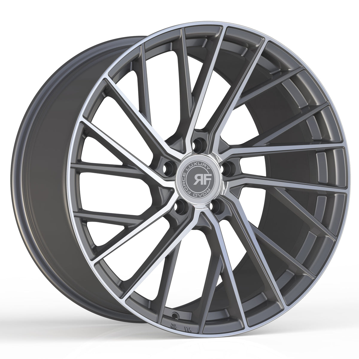RoadForce Luxury RFF-2 FlowForm Gloss Gunmetal with Machined Face and Tinted Clear Coat — photo 1