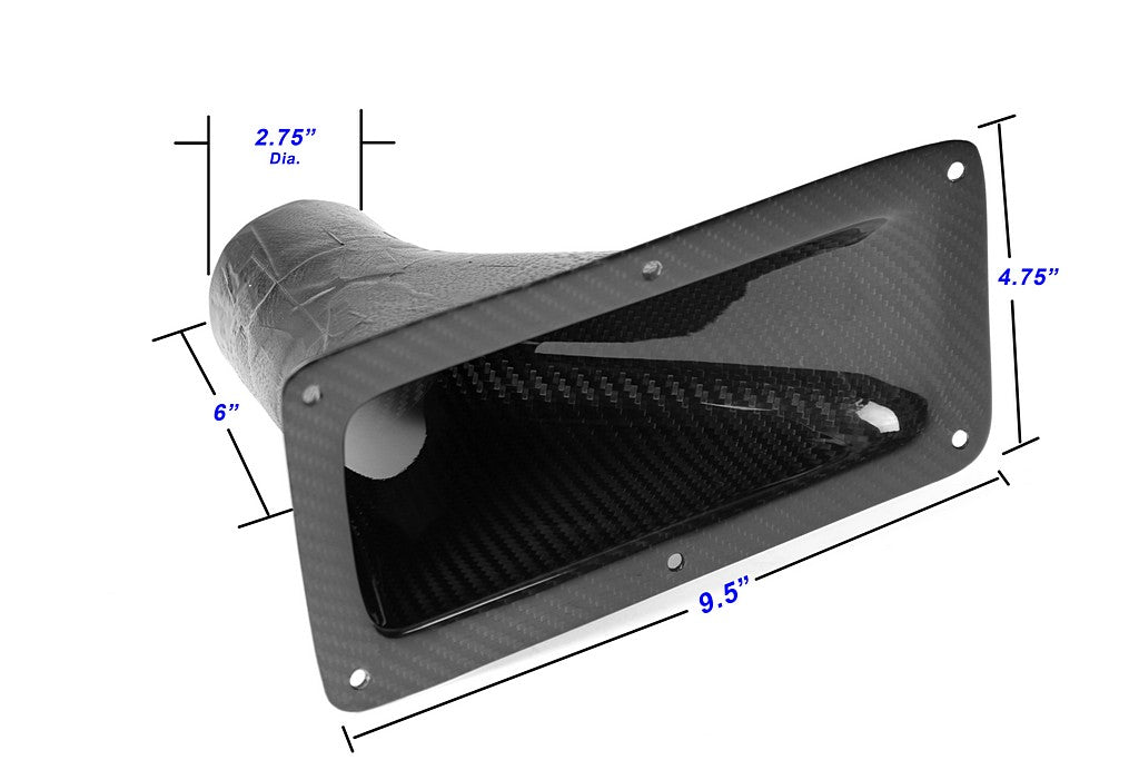 9.25" X 4.75" Carbon Fiber Air Inlet Duct w/ Flange-Universal