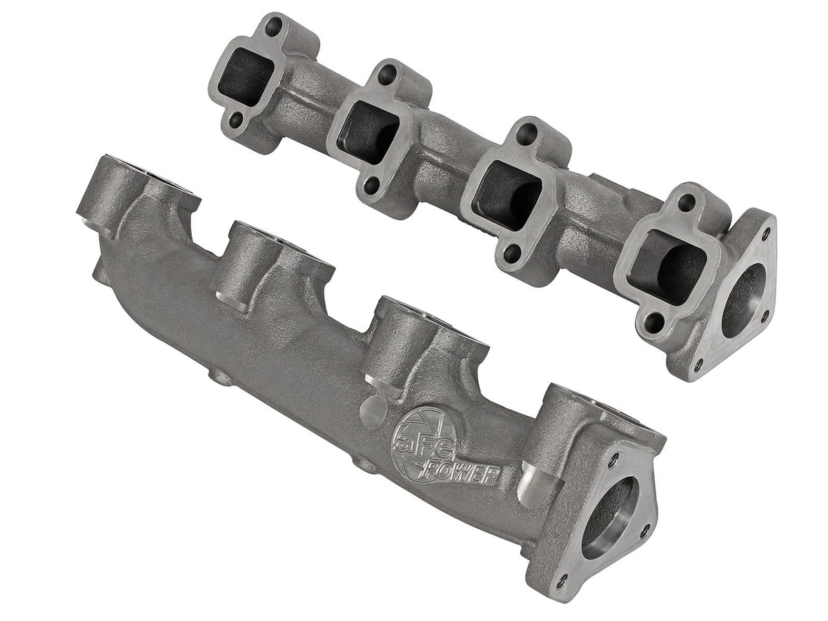 aFe Power BladeRunner Ported Ductile Iron Exhaust Manifolds — GM Diesel Trucks 01-16 V8-6.6L (td) LLY/LBZ/LMM/LML — 46-40024
