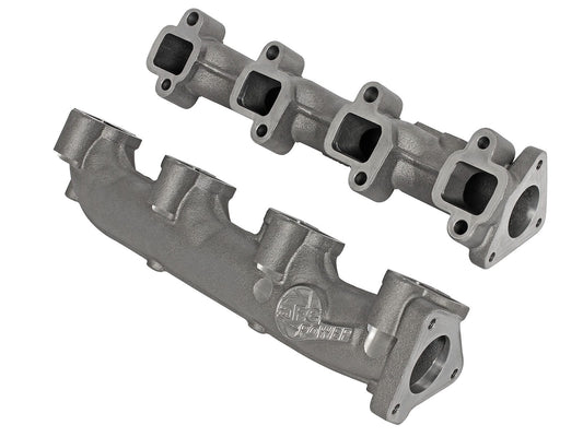 aFe Power BladeRunner Ported Ductile Iron Exhaust Manifolds — GM Diesel Trucks 01-16 V8-6.6L (td) LLY/LBZ/LMM/LML — 46-40024