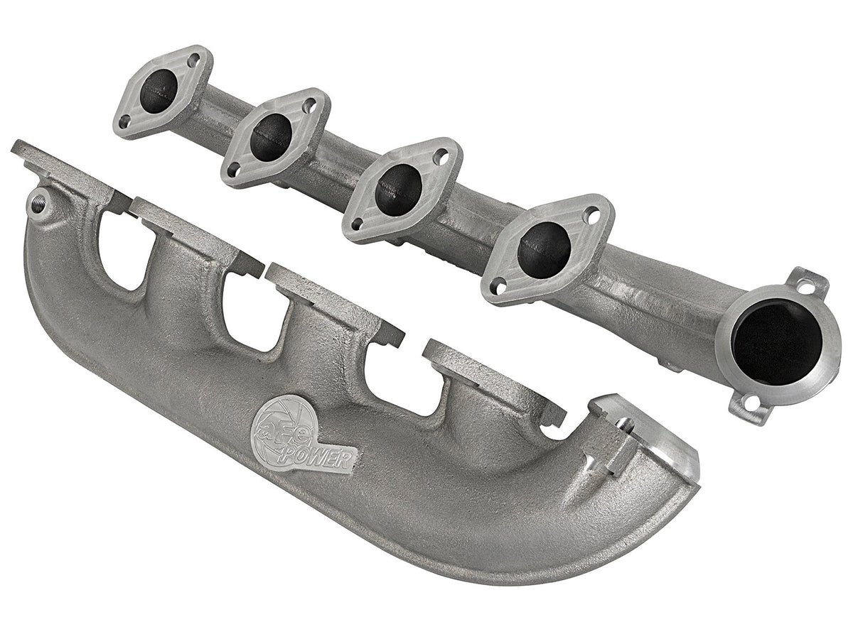 aFe Power BladeRunner Ported Ductile Iron Exhaust Manifolds — Ford Diesel Trucks 03-07 V8-6.0L (td) — 46-40094