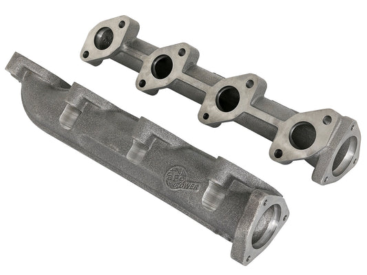 aFe Power BladeRunner Ported Ductile Iron Exhaust Manifolds — Ford Diesel Trucks 08-10 V8-6.4L (td) — 46-40124