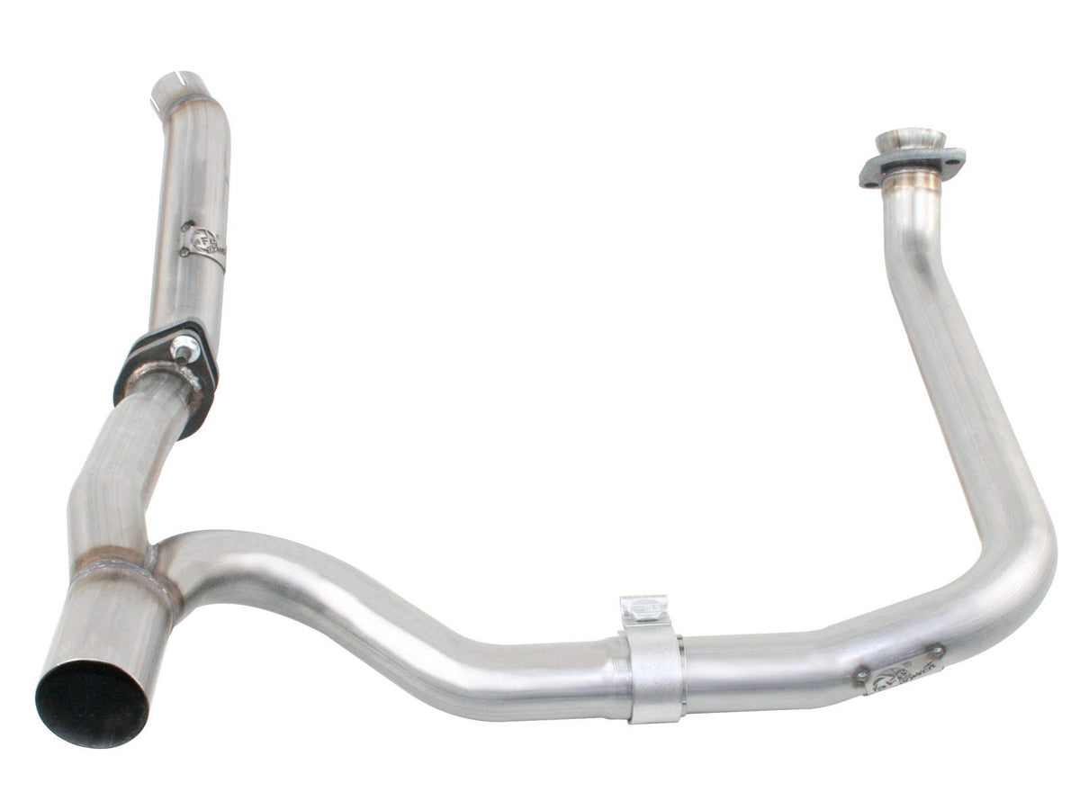 aFe Power Twisted Steel Loop Delete Down-Pipe & Y-Pipe 2" to 2-1/2" Aluminized Steel Exhaust System — Jeep Wrangler (JK) 12-18 V6-3.6L — 48-06210