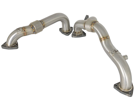 aFe Power Twisted Steel Headers, Up-Pipes — Ford Diesel Trucks 08-10 V8-6.4L (td) — 48-33016