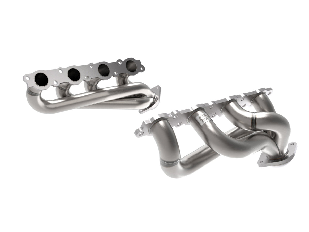 aFe Power Twisted Steel 304 Stainless Steel Short Tube Header — Ford F-250/F-350 20-22 V8-7.3L — 48-33029