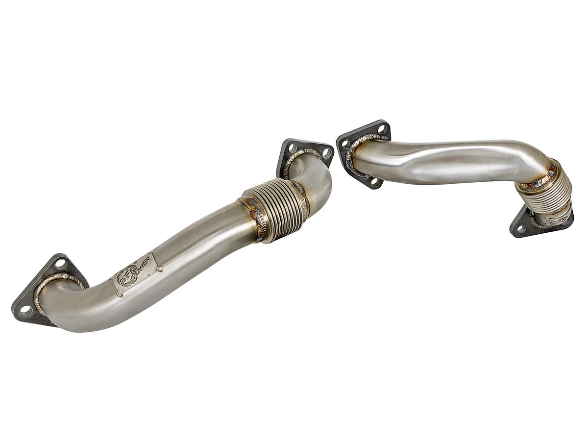 aFe Power Twisted Steel Headers, Up-Pipes — GM Diesel Trucks 01-04 V8-6.6L (td) LB7 — 48-34009