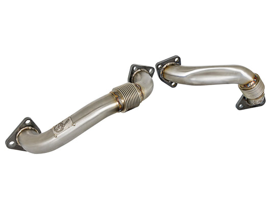 aFe Power Twisted Steel Headers, Up-Pipes — GM Diesel Trucks 01-04 V8-6.6L (td) LB7 — 48-34009