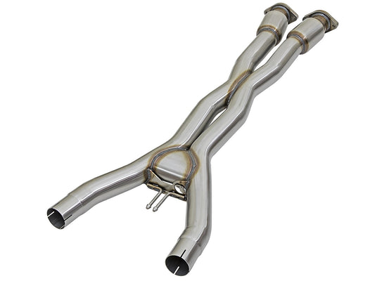 aFe Power Twisted Steel X-Pipe 3 IN 304 Stainless Steel w/ Cat — Chevrolet Corvette (C7) & Z06 14-19 V8-6.2L/6.2L (sc) — 48-34129-1YC