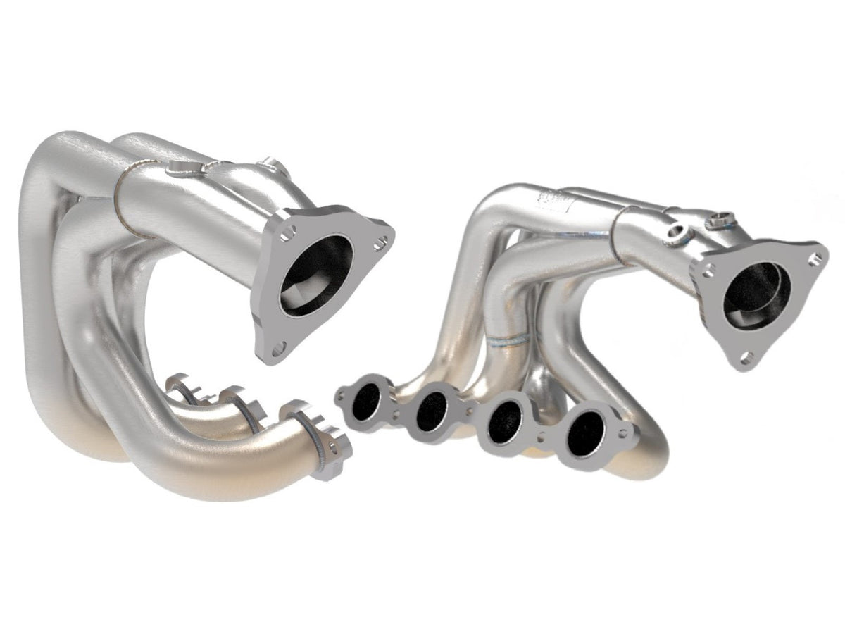 aFe Power Twisted Steel 304 Stainless Steel Long Tube Header w/ Brushed Finish — Chevrolet Corvette (C8) 20-26 V8-6.2L — 48-34148-H