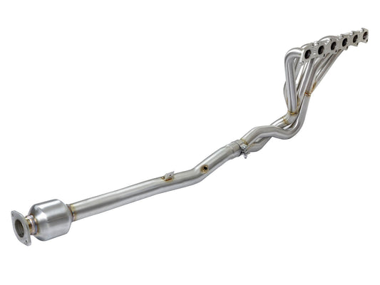 aFe Power Twisted Steel Long Tube Header & Connection Pipe w/ Cat — Nissan Patrol (Y61) 01-16 L6-4.8L — 48-36108-YC
