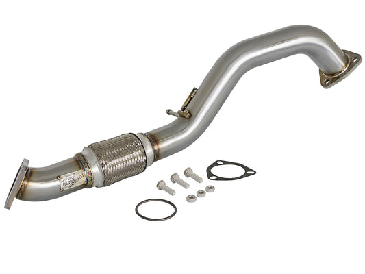 aFe Power Twisted Steel 2-1/2 IN 304 Stainless Steel Mid-Pipe — Honda Civic / Civic Si 16-21 L4-1.5L (t) — 48-36605