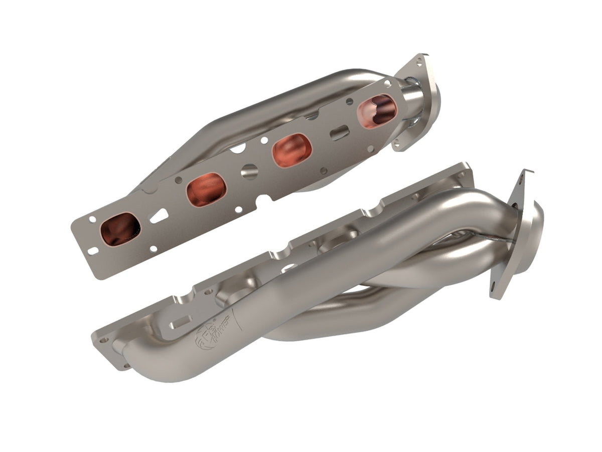 aFe Power Twisted Steel 304 Stainless Steel Short Tube Header w/ Titanium Ceramic Coating — Jeep Grand Cherokee (WK2) 11-21/ Dodge Durango 11-26 V8-5.7L HEMI — 48-38029-T