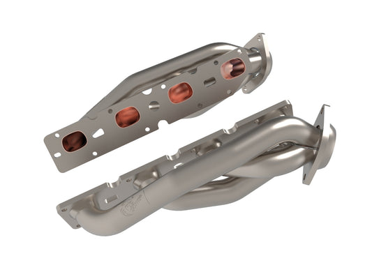 aFe Power Twisted Steel 304 Stainless Steel Short Tube Header w/ Titanium Ceramic Coating — Jeep Grand Cherokee (WK2) 11-21/ Dodge Durango 11-26 V8-5.7L HEMI — 48-38029-T