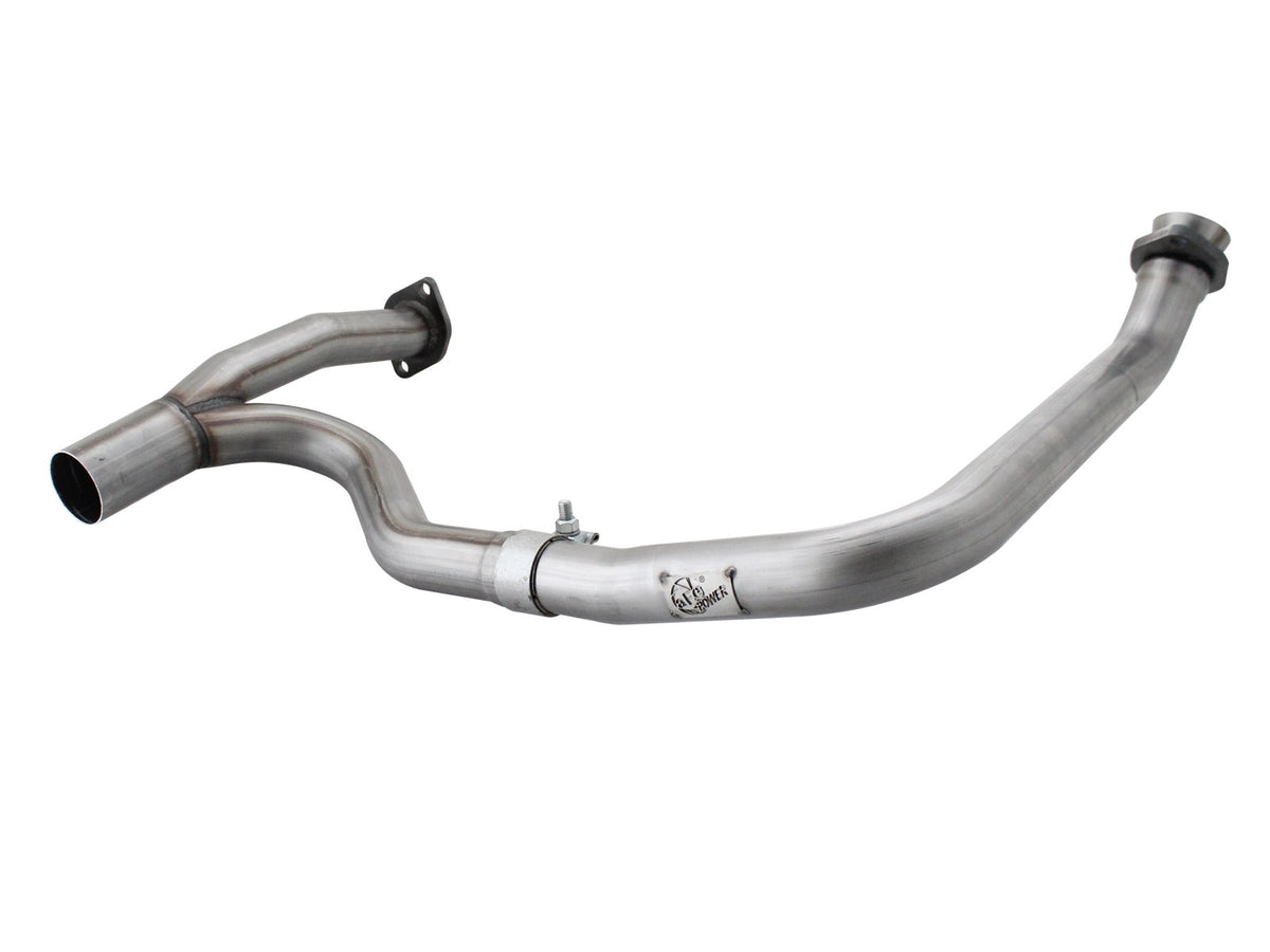 aFe Power Twisted Steel Y-Pipe 2 IN to 2-1/2 IN Stainless Steel Exhaust System — Jeep Wrangler (JK) 12-18 V6-3.6L — 48-46208