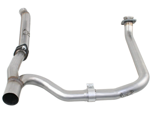 aFe Power Twisted Steel Loop Delete Down-Pipe & Y-Pipe 2" to 2-1/2" 409 Stainless Steel Exhaust System — Jeep Wrangler (JK) 12-18 V6-3.6L — 48-46210