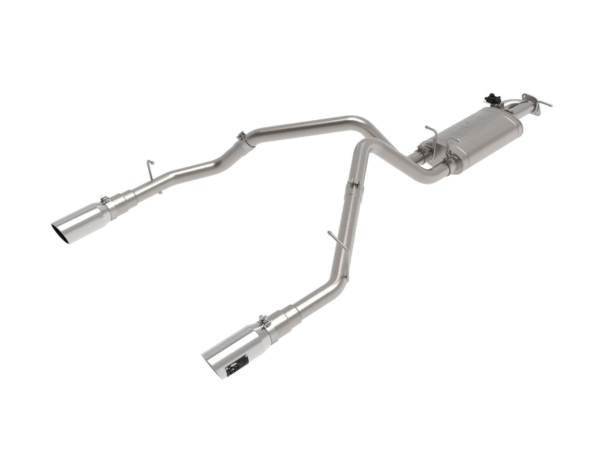 aFe Power Gemini XV 3 IN 304 Stainless Steel Cat-Back Exhaust System w/ Cut-Out Polished — RAM 1500 19-22 V8-5.7L HEMI — 49-32081-P