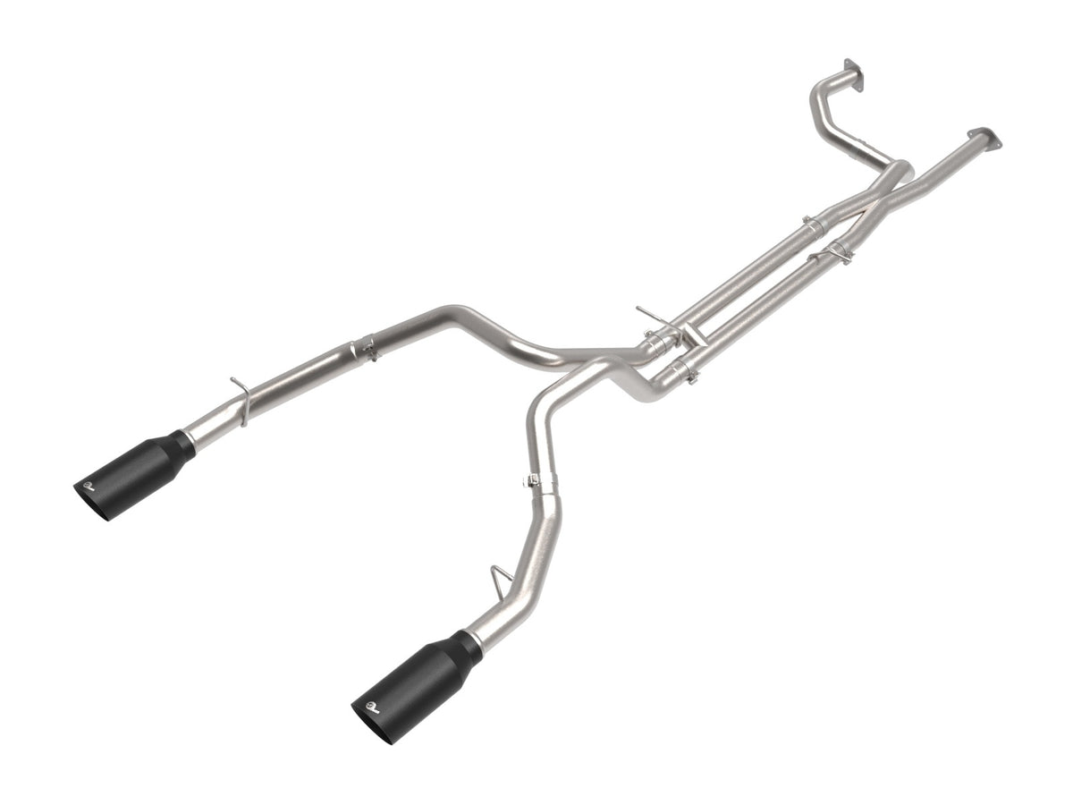 aFe Power Vulcan Series 3 IN to 3-1/2 IN 304 Stainless Steel Cat-Back Exhaust System w/ Black Tip — RAM 1500 TRX 21-24 V8-6.2L (sc) — 49-32084-B