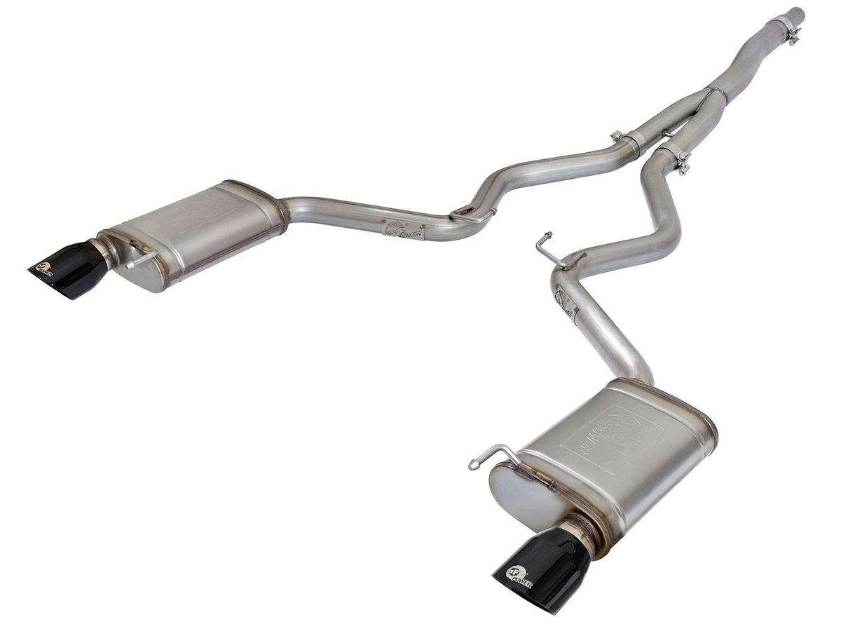 aFe Power MACH Force-Xp 3 IN to 2-1/2 IN 304 Stainless Steel Cat-Back Exhaust System — Ford Mustang 15-23 L4-2.3L (t) EcoBoost — 49-33084-B