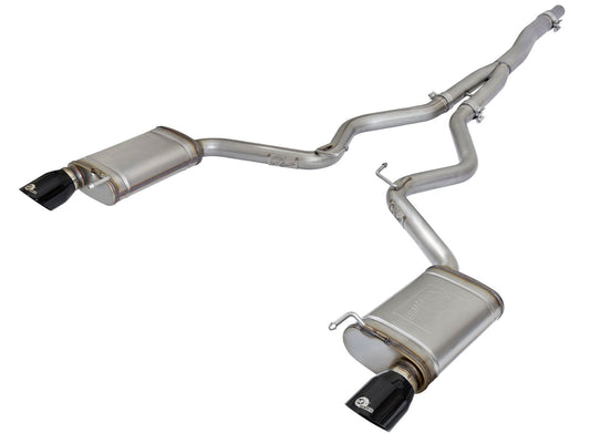 aFe Power MACH Force-Xp 3 IN to 2-1/2 IN 304 Stainless Steel Cat-Back Exhaust System — Ford Mustang 15-23 L4-2.3L (t) EcoBoost — 49-33084-B