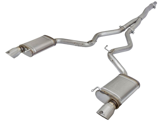 aFe Power MACH Force-Xp 3 IN to 2-1/2 IN 304 Stainless Steel Cat-Back Exhaust System — Ford Mustang 15-23 L4-2.3L (t) EcoBoost — 49-33084-P