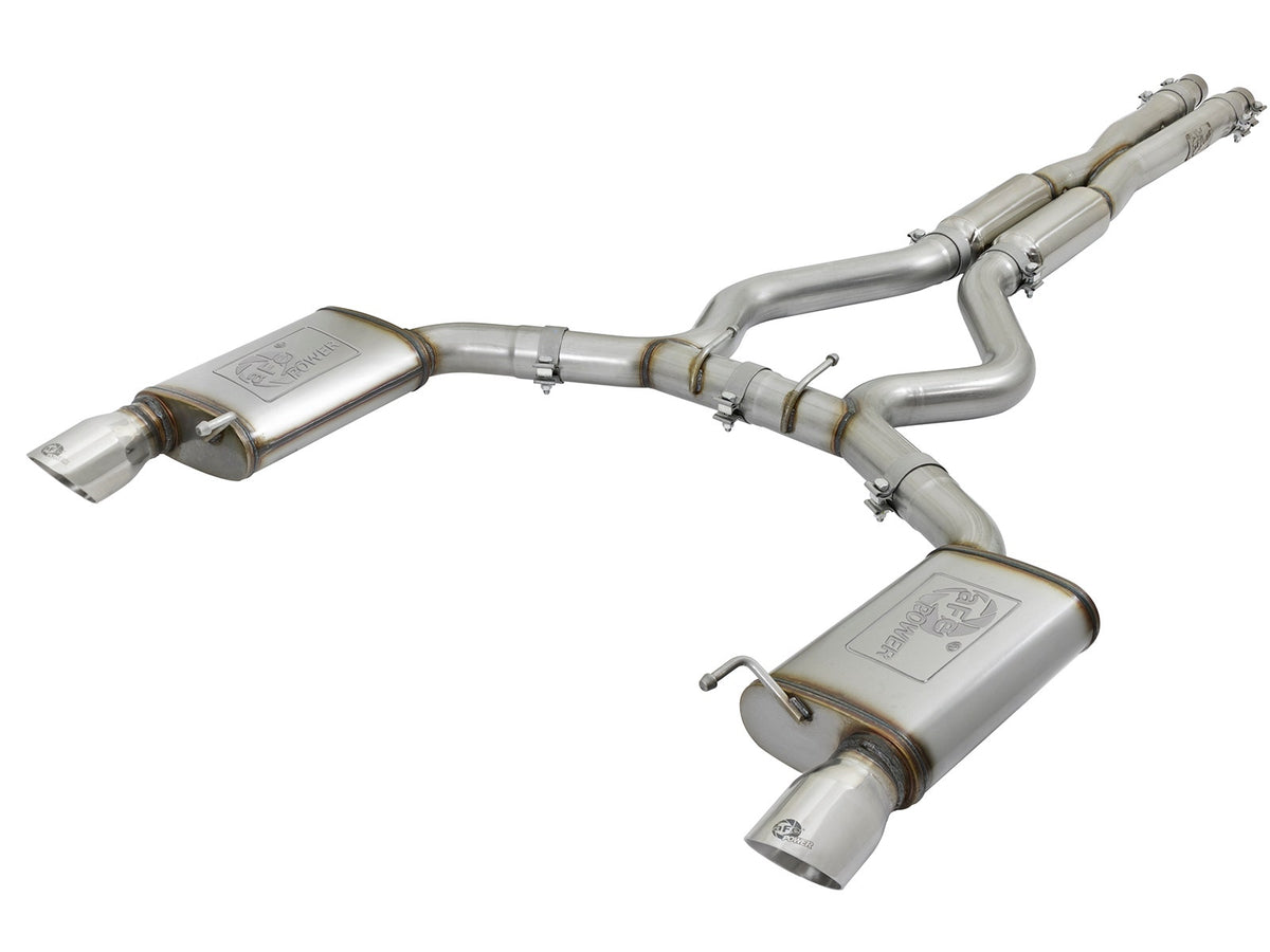 aFe Power MACH Force-Xp 304 Stainless Steel 3 IN Cat-Back Exhaust System Polished — Ford Mustang 15-17 V8-5.0L/V6-3.7L — 49-33087-P