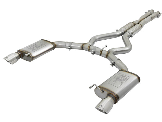 aFe Power MACH Force-Xp 304 Stainless Steel 3 IN Cat-Back Exhaust System Polished — Ford Mustang 15-17 V8-5.0L/V6-3.7L — 49-33087-P