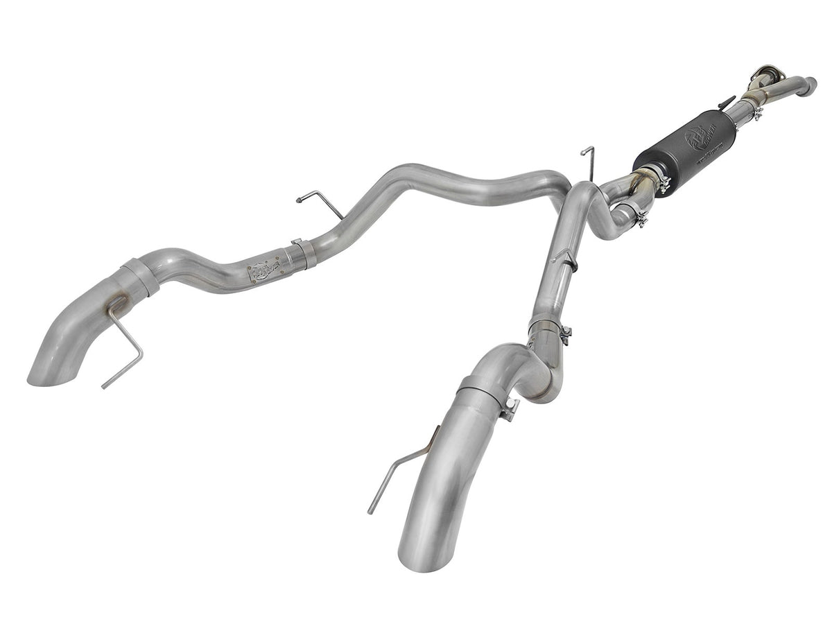 aFe Power MACH Force-Xp 3 IN 304 Stainless Cat-Back Hi-Tuck Exhaust System w/ Raw Tips — Ford F-150 Raptor 17-20/F-150 Limited 19-20 V6-3.5L (tt) — 49-33095