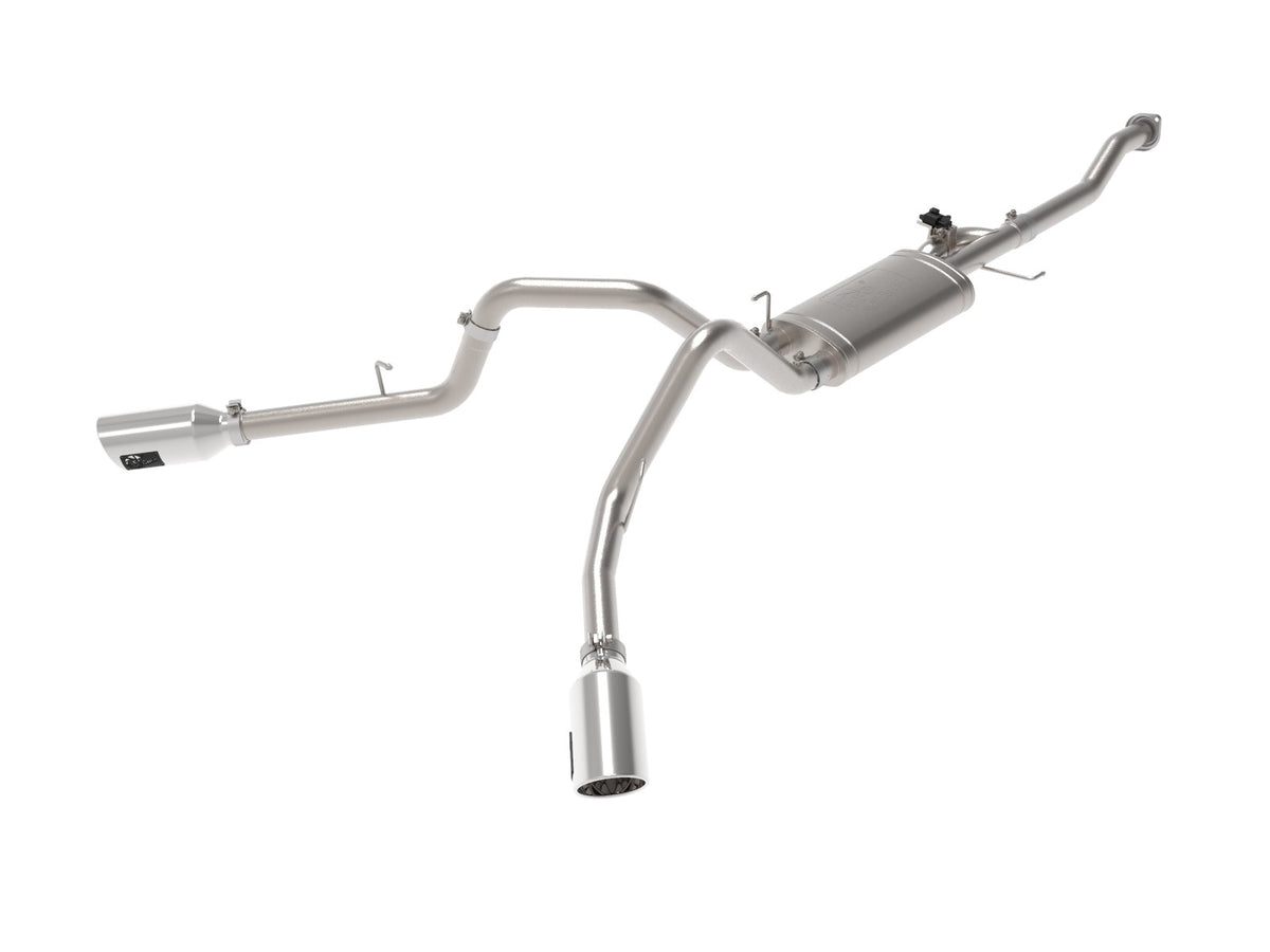 aFe Power Gemini XV 3 IN 304 Stainless Steel Cat-Back Exhaust System w/ Cut-Out Polished — Ford F-150 15-20 V6-2.7L (tt)/3.5L (tt)/V8-5.0L — 49-33123-P