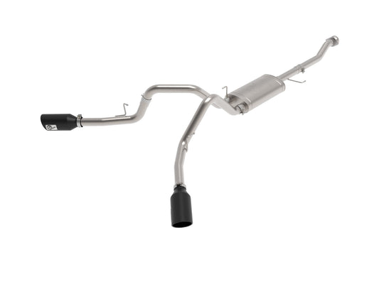 aFe Power Vulcan Series 3 IN 304SS Cat-Back Exhaust System Dual Rear Side Exit w/ Black Tip — Ford F-150 21-26 V6-2.7L (tt)/3.5L (tt)/V8-5.0L — 49-33126-B
