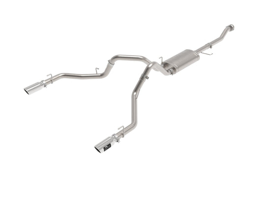 aFe Power Vulcan Series 3 IN 304SS Cat-Back Exhaust System Dual Rear Exit w/ Polished Tips — Ford F-150 21-26 V6-2.7L (tt)/3.5L (tt)/V8-5.0L — 49-33127-P