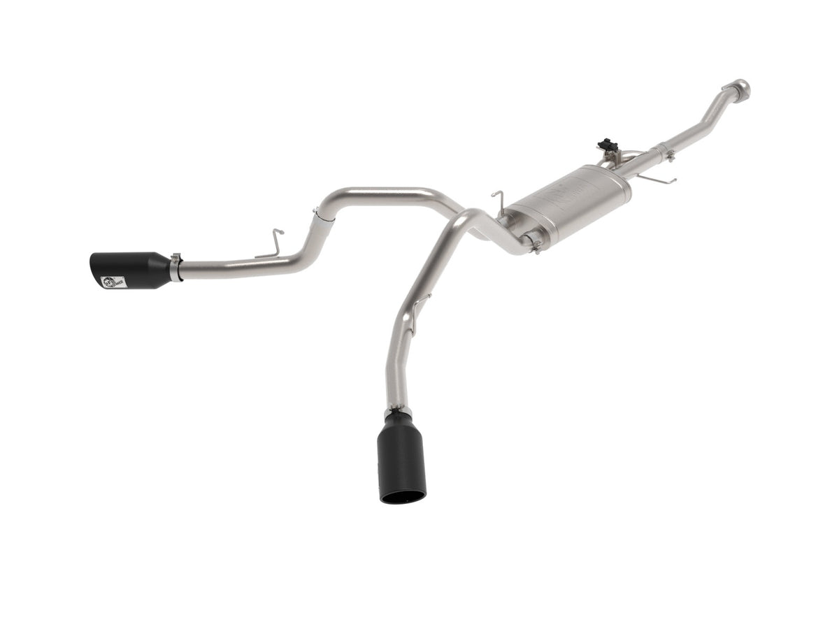 aFe Power Gemini XV 3 IN 304 Stainless Steel Cat-Back Exhaust System w/ Cut-Out Black — Ford F-150 21-26 V6-2.7L (tt)/3.5L (tt)/V8-5.0L — 49-33129-B