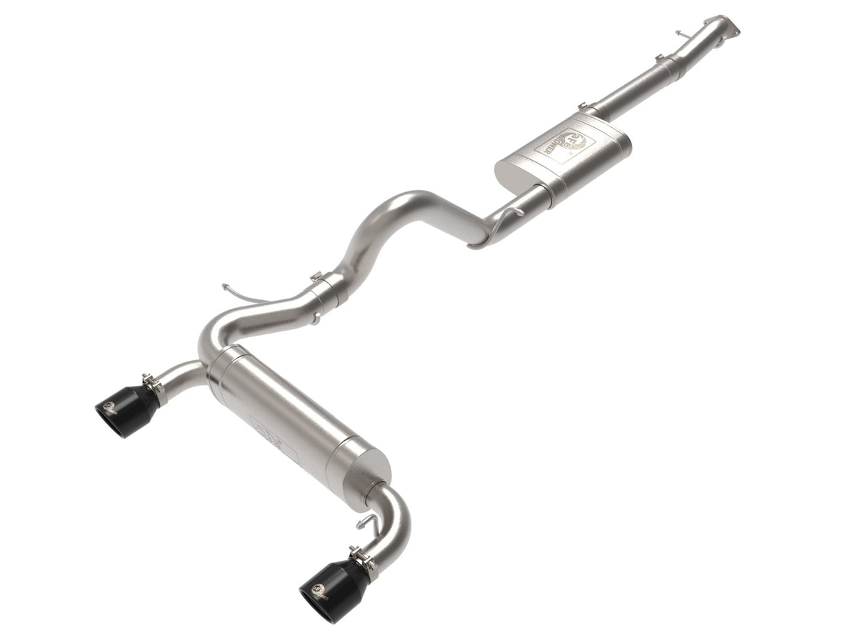 aFe Power Vulcan Series 3 IN to 2-1/2 IN 304 Stainless Steel Cat-Back Exhaust System w/ Black Tip — Ford Bronco 21-26 L4-2.3L (t)/V6-2.7L (tt) — 49-33138-B