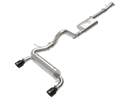 aFe Power Vulcan Series 3 IN to 2-1/2 IN 304 Stainless Steel Cat-Back Exhaust System w/ Black Tip — Ford Bronco 21-26 L4-2.3L (t)/V6-2.7L (tt) — 49-33138-B
