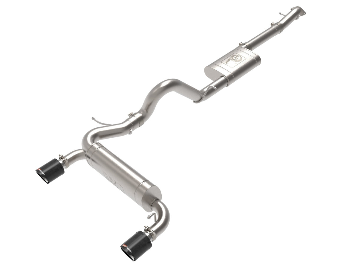 aFe Power Vulcan Series 3 IN to 2-1/2 IN 304 Stainless Steel Cat-Back Exhaust System w/ Carbon Fiber Tip — Ford Bronco 21-26 L4-2.3L (t)/V6-2.7L (tt) — 49-33138-C