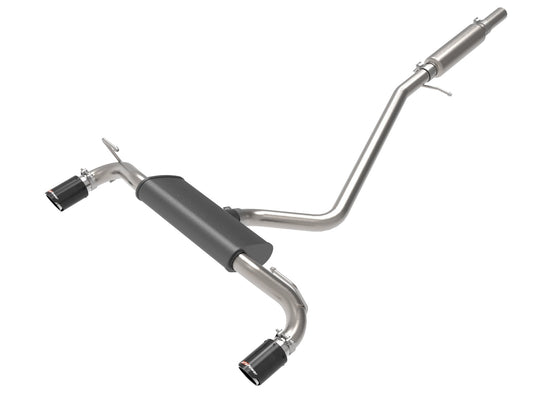 aFe Power Vulcan Series 2-1/2 IN 304 Stainless Steel Cat-Back Exhaust System w/ Carbon Fiber Tip — Ford Bronco Sport 21-26 L3-1.5L (t)/L4-2.0L (t) — 49-33142-C