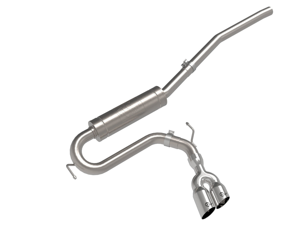 aFe Power Rebel Series 2-1/2 IN Stainless Steel Cat-Back Exhaust System w/ Polished Tip — Ford Maverick 22-26 L4-2.0L (t) AWD — 49-33144-P