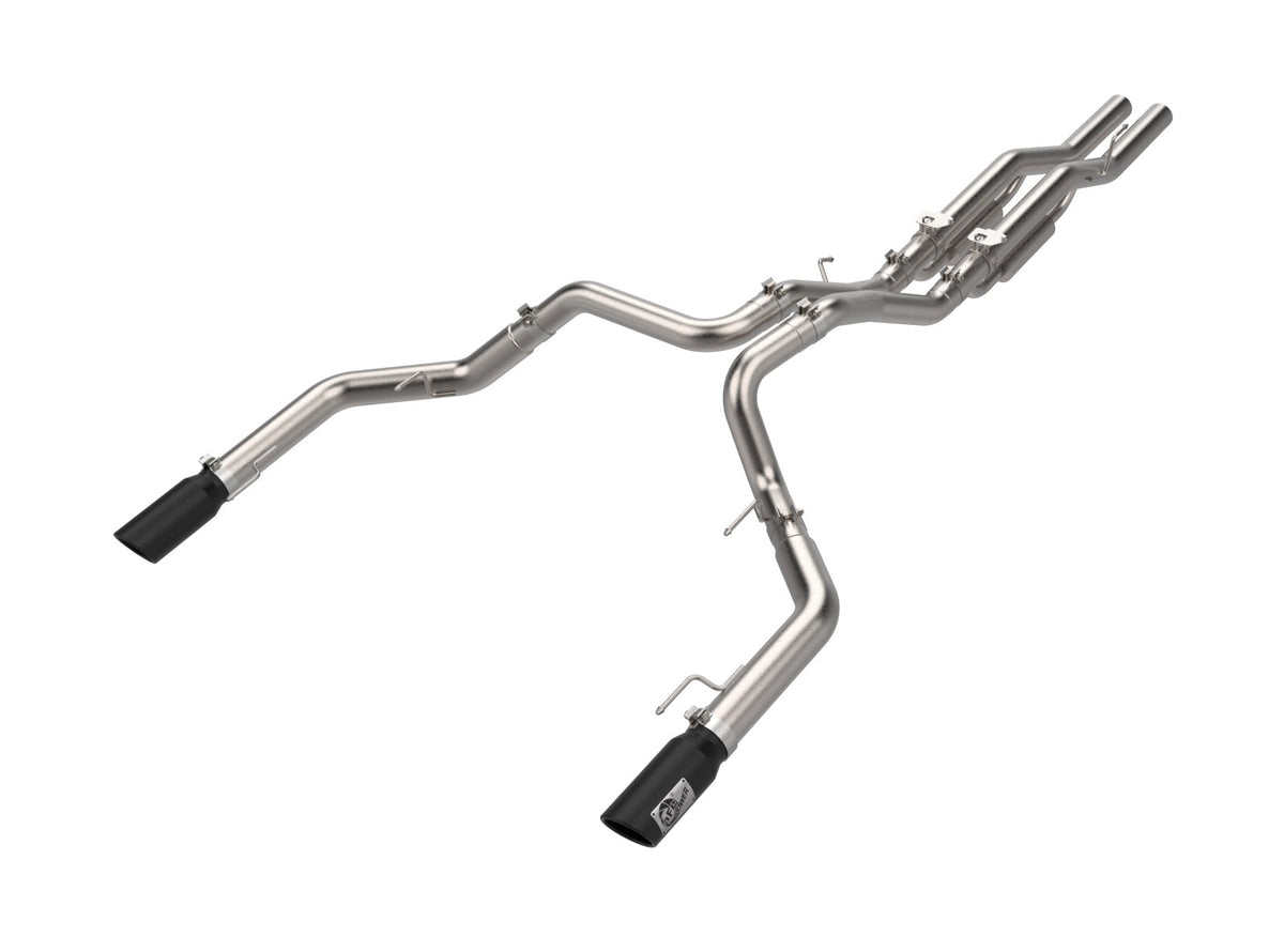 aFe Power Vulcan Series 3 IN to 3-1/2 IN Stainless Steel Cat-Back Exhaust System Black — Ford F-150 Raptor/ Raptor R 21-26 V6/V8 — 49-33151-B