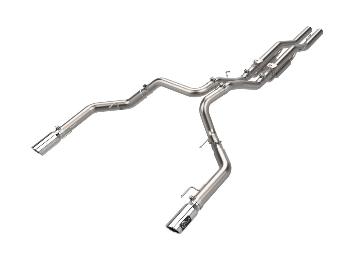 aFe Power Vulcan Series 3 IN to 3-1/2 IN Stainless Steel Cat-Back Exhaust System Polished — Ford F-150 Raptor/ Raptor R 21-26 V6/V8 — 49-33151-P