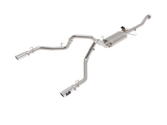 aFe Power Gemini XV 3 IN 304 Stainless Steel Cat-Back Exhaust System w/ Dual Polished Tip — Ford F-150 Tremor 21-26 V6-3.5L (tt)/V8-5.0L — 49-33160-P