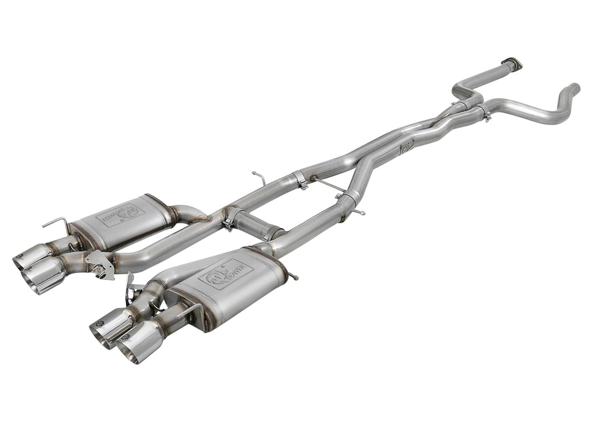 aFe Power MACH Force-Xp 3 IN 304 Stainless Steel Cat-Back Exhaust System — Cadillac ATS-V 16-19 V6-3.6L (tt) — 49-34078-P