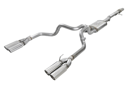 aFe Power Vulcan Series 304 Stainless Steel Cat-Back Exhaust System w/ Polished Tip — GM Silverado/Sierra 1500 19-26 V8-6.2L — 49-34102-P