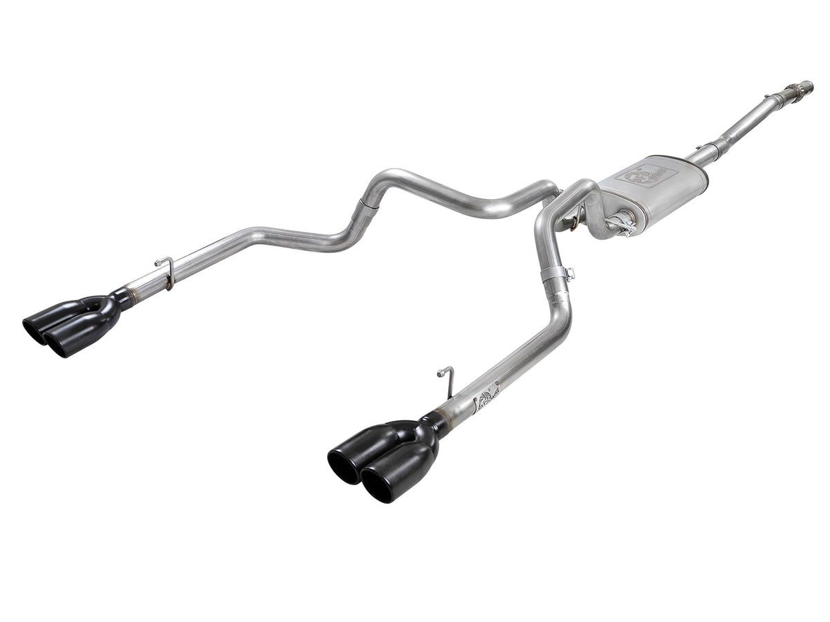 aFe Power Vulcan Series 3 IN to Dual 2-1/2 IN 304 Stainless Steel Cat-Back Exhaust System — GM Silverado/Sierra 1500 19-26 V6-4.3L/V8-5.3L — 49-34104-B