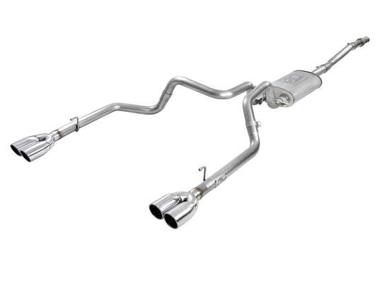 aFe Power Vulcan Series 3 IN to Dual 2-1/2 IN 304 Stainless Steel Cat-Back Exhaust System — GM Silverado/Sierra 1500 19-26 V6-4.3L/V8-5.3L — 49-34104-P