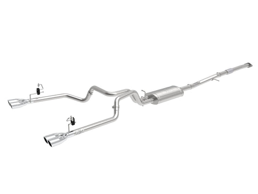 aFe Power Vulcan Series 3 IN to Dual 2-1/2 IN 304 Stainless Steel Cat-Back Exhaust System — GM Silverado/Sierra 1500 19-26 L4-2.7L (t) — 49-34110-P