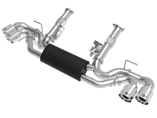 aFe Power MACH Force-Xp 304 Stainless Steel Cat-Back Exhaust w/ Muffler Polished (No NPP) — Chevrolet Corvette (C8) 20-26 V8-6.2L — 49-34127-P