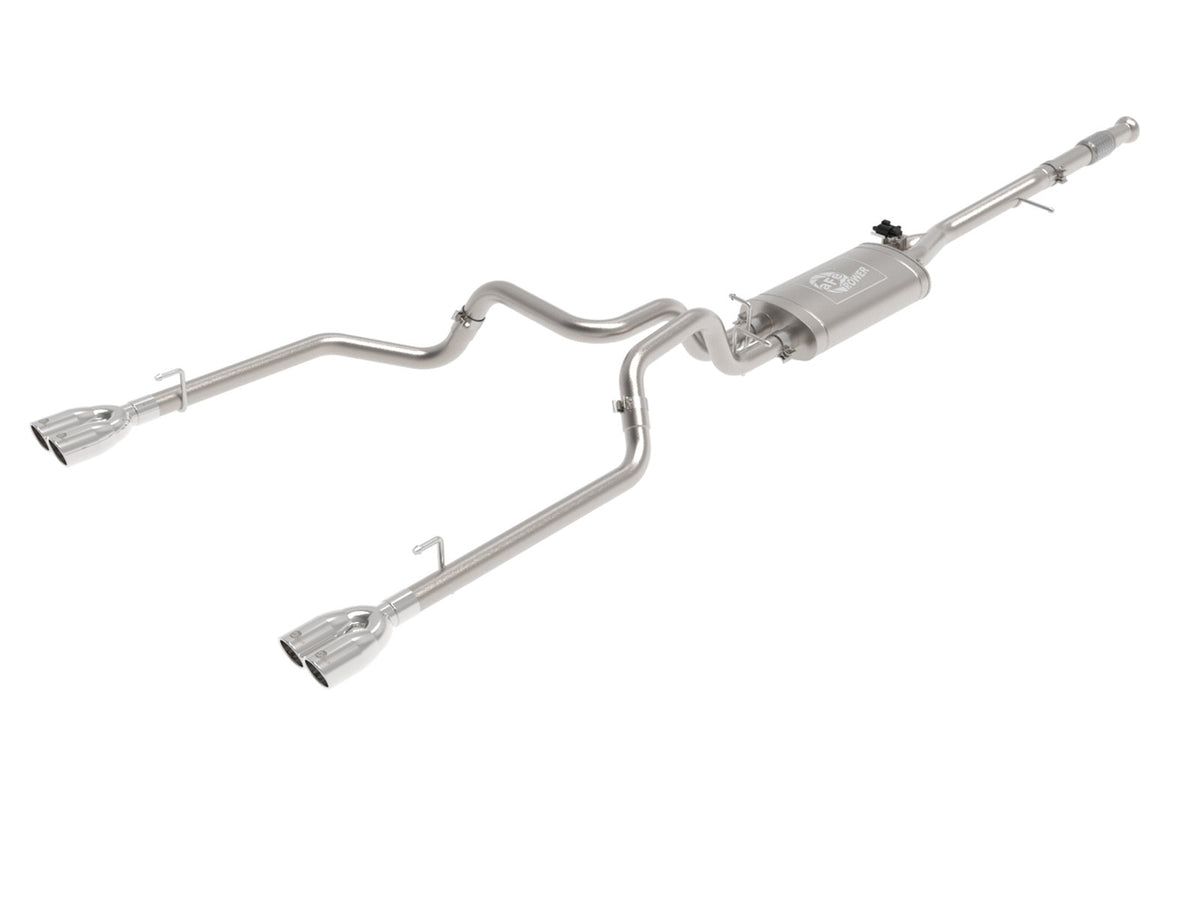 aFe Power Gemini XV 3 IN 304 Stainless Steel Cat-Back Exhaust System w/ Cut-Out Polished — GM Silverado/Sierra 1500 19-26 V8-5.3L — 49-34139-P